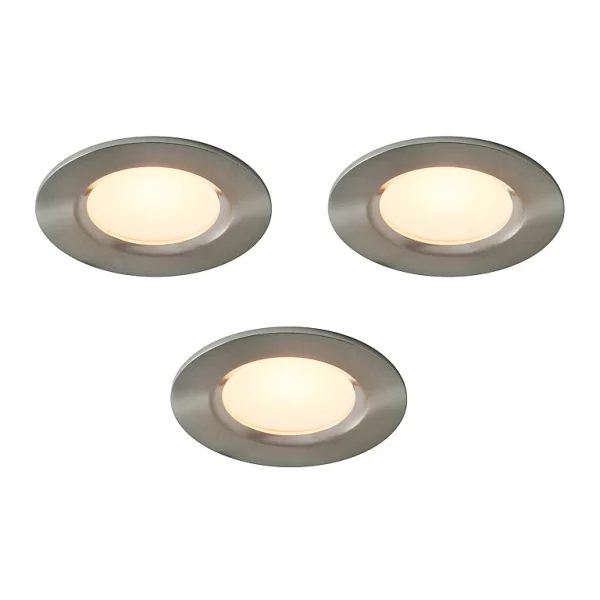 Castorama 3 Spot à Encastrer LED Intégrée 2 En 1 Avec Interrupteur Colours Thorold Rond Métal Chromé Brossé IP20 Ø 8,5 cm économies garanties 1