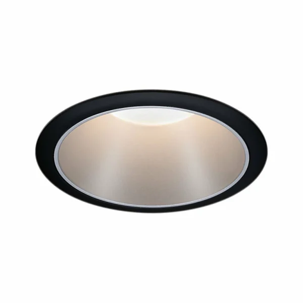 mode pas cher Castorama Kit Encastrable Cole Coin LED Intégrée IP44 470lm 6W 230V Blanc Chaud Noir Et Argent Paulmann 1