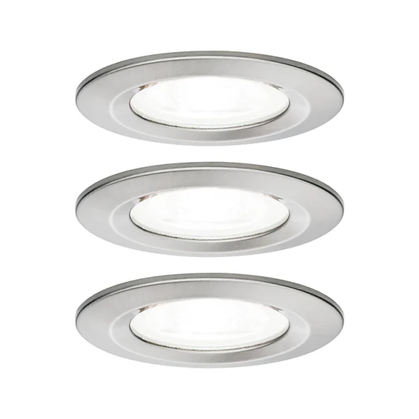 Castorama Kit Encastrable Nova Rd Fixe LED IP44 3×6,5W 4000K 230V GU10 51mm Acier Bros/alu Zinc exclusivement disponibles 1