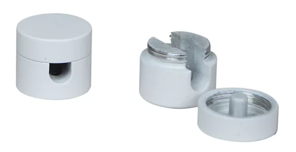 Castorama Lot 2 Passe-câbles Aluminium Blanc Ø2 Cm Tibelec en vente 1