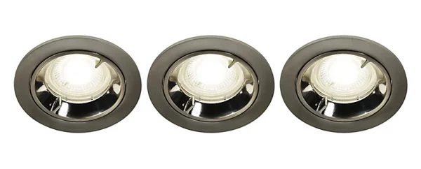 site soldes Castorama Lot 3 Spots à Encastrer Caius LED GU5.3 Ø8,5cm IP65 345lm 35W 5.2W GoodHome Blanc Neutre 1