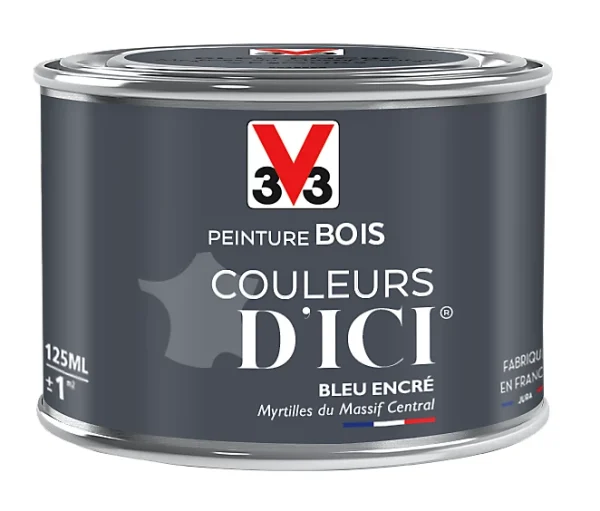 Castorama Peinture Bois Couleurs D’ici Bleu Encré Velours V33 0,125L site en ligne 1