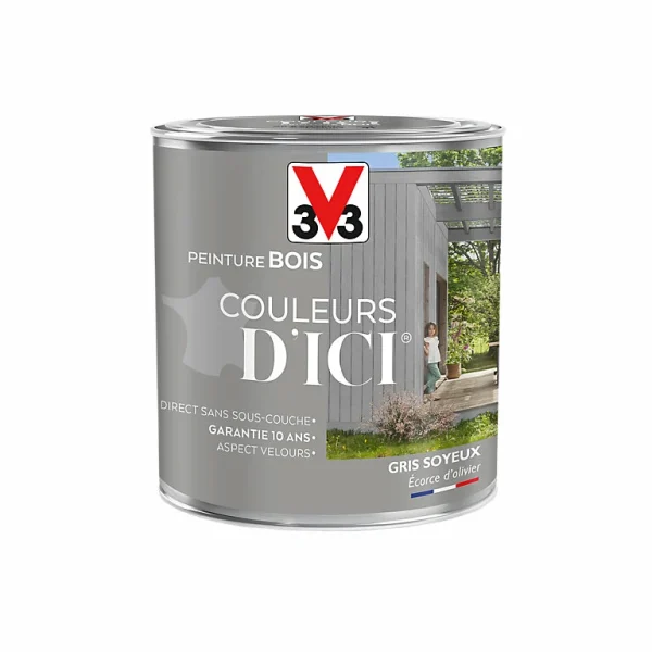 Castorama Peinture Bois Couleurs D’ici Gris Soyeux Velours V33 0,5L soldes magasin 1