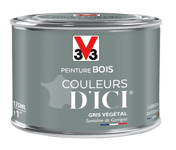 Castorama Peinture Bois Couleurs D’ici Gris Végétal Velours V33 0,125L grande popularité 1