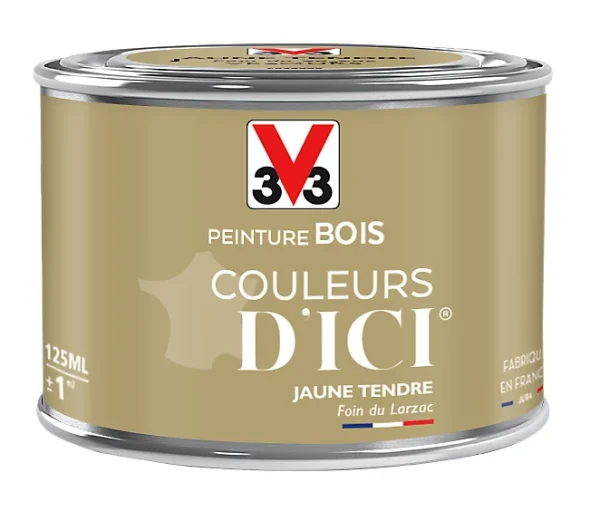 Castorama Peinture Bois Couleurs D’ici Jaune Tendre Velours V33 0,125L dernière tendance 1
