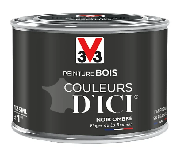 soldes luxe Castorama Peinture Bois Couleurs D’ici Noir Ombré Velours V33 0,125L 1