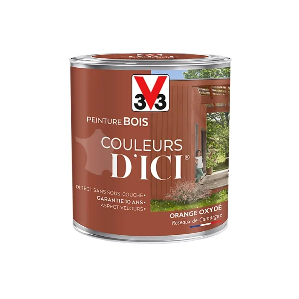 Castorama Peinture Bois Couleurs D’ici Orange Oxydé Velours V33 0,5L comparez les prix 1