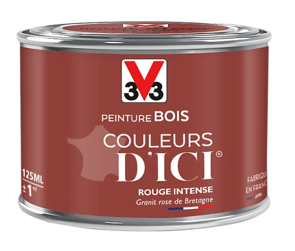 Authentic Original licence Castorama Peinture Bois Couleurs D’ici Rouge Intense Velours V33 0,125L 1