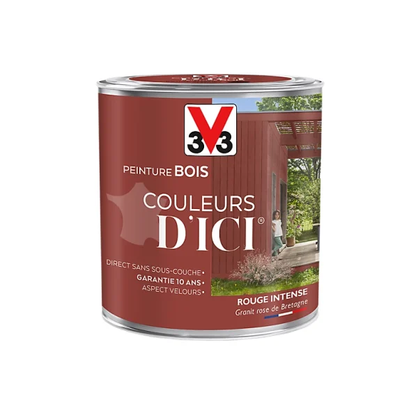 Castorama Peinture Bois Couleurs D’ici Rouge Intense Velours V33 0,5L Acheter Maintenant 1