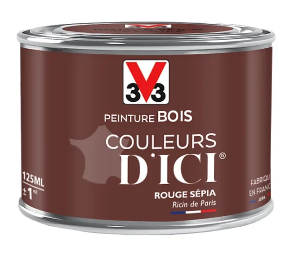 france Castorama Peinture Bois Couleurs D’ici Rouge Sépia Velours V33 0,125L 1