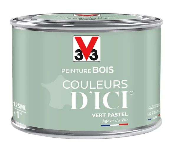 économies garanties Castorama Peinture Bois Couleurs D’ici Vert Pastel Velours V33 0,125L 1