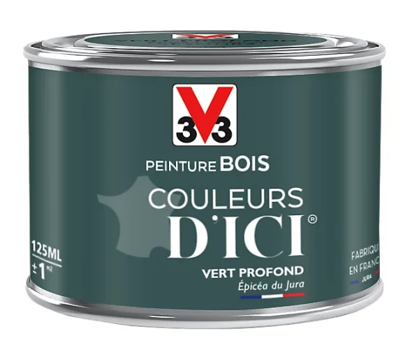Castorama Peinture Bois Couleurs D’ici Vert Profond Velours V33 0,125L Meilleur Service 1