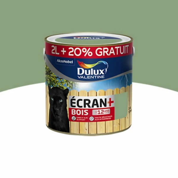 Castorama Peinture Bois Extérieur Ecran+ Bois Dulux Valentine Satin Vert Provence 2L +20% Gratuit le grand escompte 1