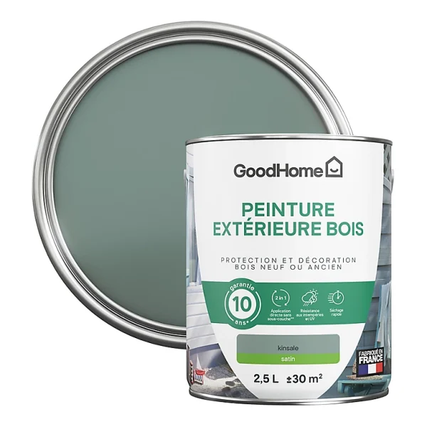 Castorama Peinture Bois Extérieur GoodHome Kinsale Vert Satin 2.5L online boutique 1