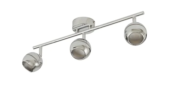 Réductions Castorama Plafonnier 3 Spots Melanippe Métal/plastique Chrome LED 3×5 W 1