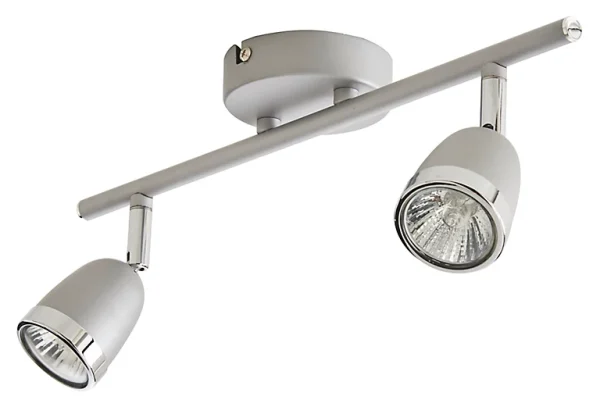 prix de gros Castorama Réglette 2 Spots Apheliotes Métal Argent GU10 2×35 W 1