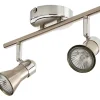 Satisfait ou Remboursé Castorama Réglette 2 Spots Aphroditus Métal Chrome Brossé GU10 2×50 W 5