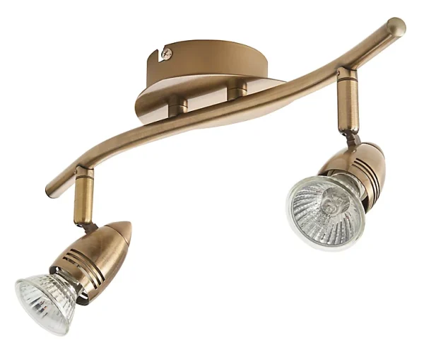 ultratendance Castorama Réglette 2 Spots Aspis Métal Laiton GU10 2×50 W 1