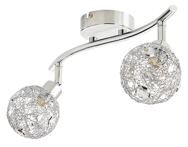 l'unique style Castorama Réglette 2 Spots Bronte Métal/verre Chrome G9 2×25 W 1
