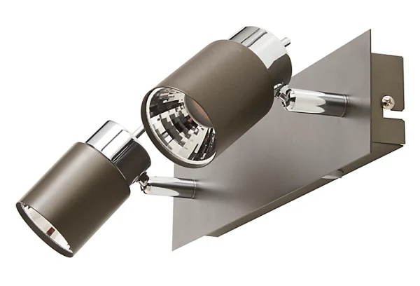 Top ventes Castorama Réglette 2 Spots Hades Métal Gris/chrome LED 2×3,5 W 1