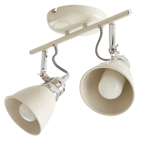 magasins pas chers Castorama Réglette 2 Spots Hippolyta Métal Ivoire E14 2×28 W 1