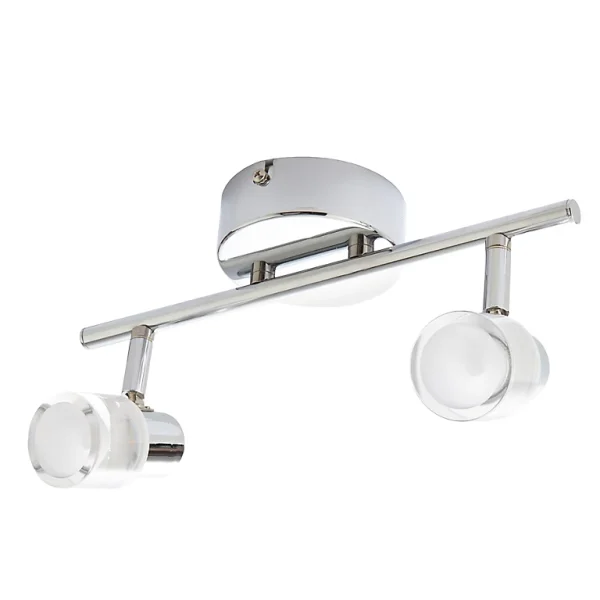 Castorama Réglette 2 Spots Mageia Métal/verre Chrome/transp. LED 2×5,5 W acheter 1
