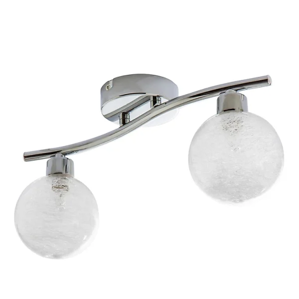 Castorama Réglette 2 Spots Onnes Métal/verre Chrome G9 2×25 W le grand escompte 1