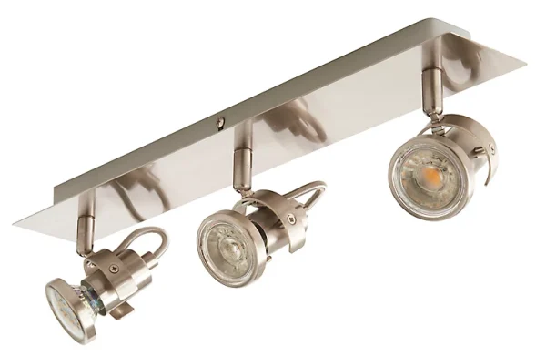 Castorama Réglette 3 Spots Arachrne Métal Nickel GU10 3×50 W à prix réduits 1