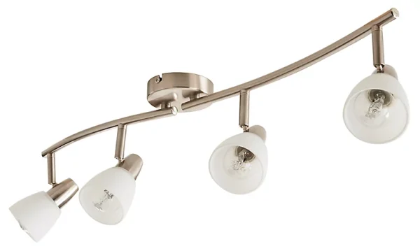 boutique en ligne france Castorama Réglette 4 Spots Aphaea Métal/verre Chrome E14 4×40 W 1