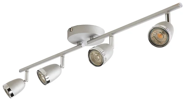 Castorama Réglette 4 Spots Apheliotes Métal Argent GU10 4×35 W achat pas cher 1