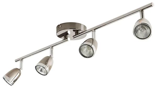 ﻿soldes Castorama Réglette 4 Spots Apheliotes Métal Chrome GU10 4×35 W 1
