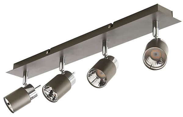 Boutique officielle Castorama Réglette 4 Spots Hades Métal Gris/chrome LED 4×3,5 W 1