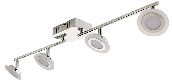 achetez Castorama Réglette 4 Spots Harpies Métal/verre Chrome LED 4×5,5 W 1