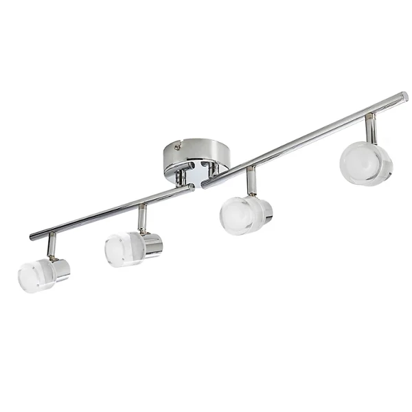 boutique en france Castorama Réglette 4 Spots Mageia Métal/verre Chrome/transp. LED 4×5,5 W 1