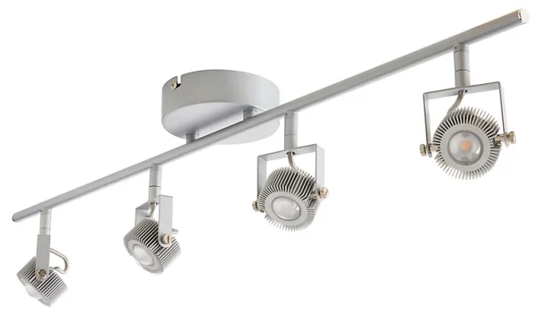 Livraison rapide Castorama Réglette 4 Spots Neikea Métal Argent LED 4×5 W 1