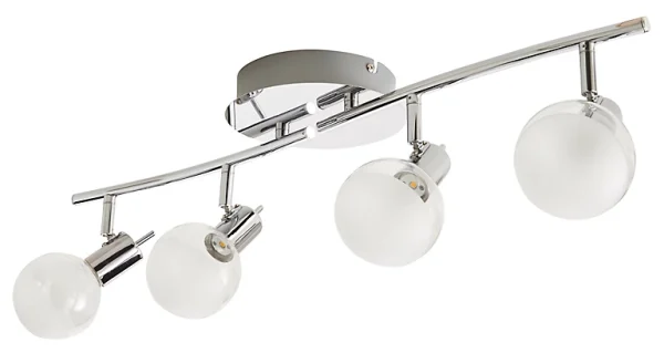 soldes Castorama Réglette 4 Spots Panacea Métal/verre Chrome LED 4×5 W 1