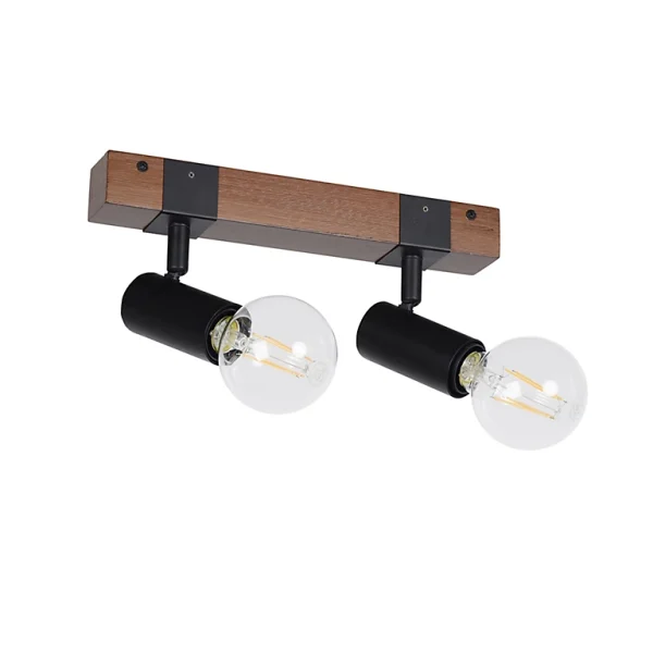 prix le plus bas Castorama Réglette Spot 2 Lumières E27 40W Corep Aalto Noir L.30 X H.9.5x P.12,5 Cm 1