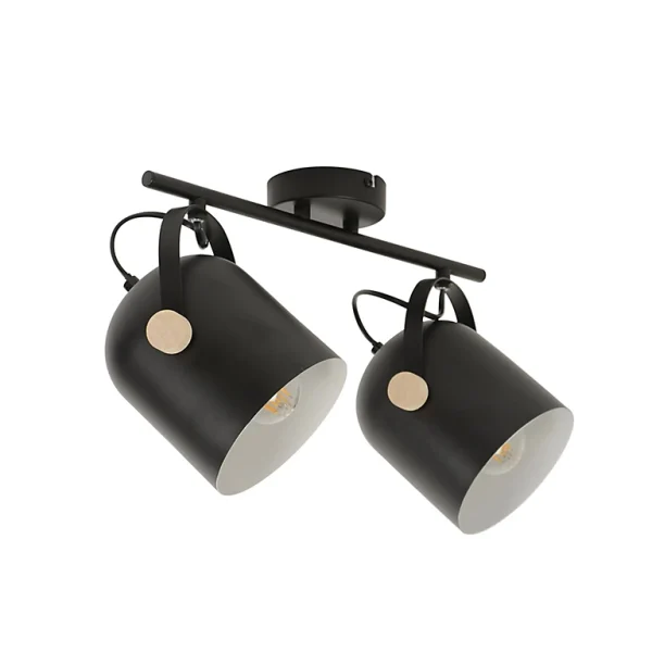 Nouvelle tendance Castorama Réglette Spot 2 Lumières E27 40W Corep Yvla Noir Mat L.45 X H.17.5 X P.22 Cm 1