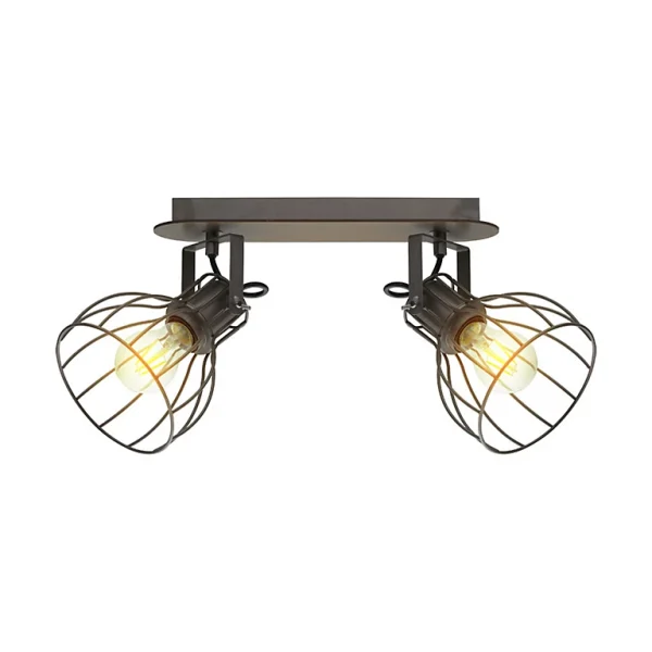 vente à bas prix Castorama Réglette Spot 2 Lumières E27 40W Eglo Sambatello Marron L.33,5 X L.9 Cm 1
