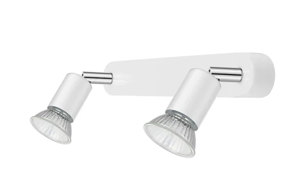 mode Castorama Réglette Spot 2 Lumières GU10 7W Sasha Blanc L.26 X L.4 X H.10.5 Cm 1