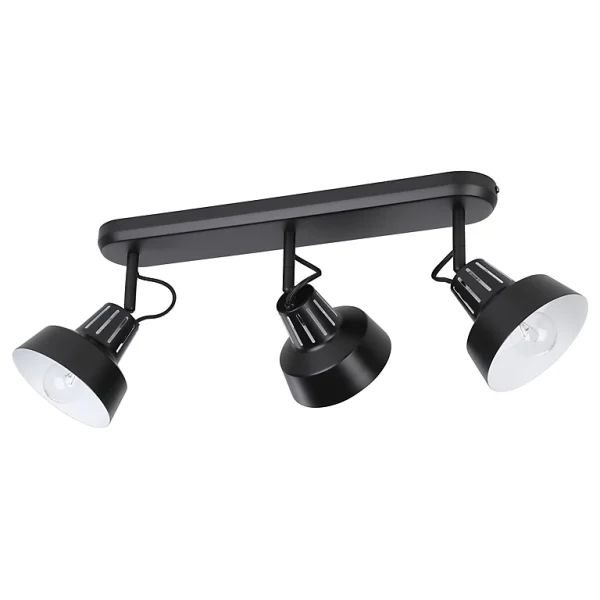 vente pas cher en ligne Castorama Réglette Spot 3 Lumières E14 10W GoodHome Yarra Noir Mat L.63,8 X L.18,5 X H.22.4 Cm 1