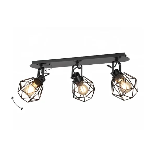 Castorama Réglette Spot 3 Lumières E27 15W GoodHome Smertrio Noir Mat L.57,5 X L.57,5 X H.21.2 Cm nouveau produit 1