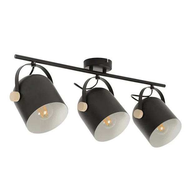 Castorama Réglette Spot 3 Lumières E27 40W Corep Yvla Noir Mat L.65 X H.17.5 X P.22cm Nouveau 1