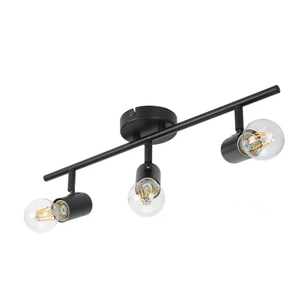Castorama Réglette Spot 3 Lumières E27 8.6W GoodHome Ghlin Noir Mat L.50 X L.10 X H.15 Cm Distributeur Officiel 1