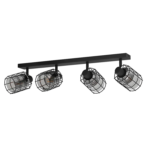 Castorama Réglette Spot 4 Lumières E27 40W Eglo Consaca Noir X H.20.5 Cm Paiement sécurisé 1