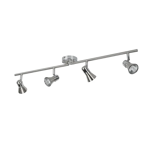 Castorama Réglette Spot 4 Lumières GU10 10W GoodHome Aphroditus Nickel L.80 X L.9 X H.16 Cm REMISE allant 1
