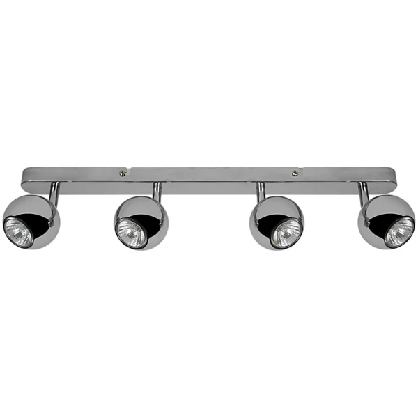 Castorama Réglette Spot 4 Lumières GU10 7W GoodHome Roccheta Chrome L.55 X L.4 X H.12 Cm des prix incroyables 1