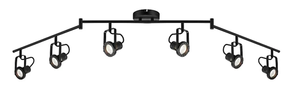 site officiel Castorama Réglette Spot 6 Lumières GU10 5W GoodHome Chaman Noir Mat L.180 X L.12 X H.21 Cm 1