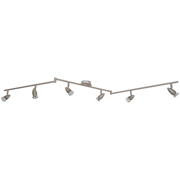 en vente Castorama Réglette Spot 6 Lumières GU10 7W GoodHome Aspis Nickel Satiné L.134 X L.55 X H.16 Cm 1