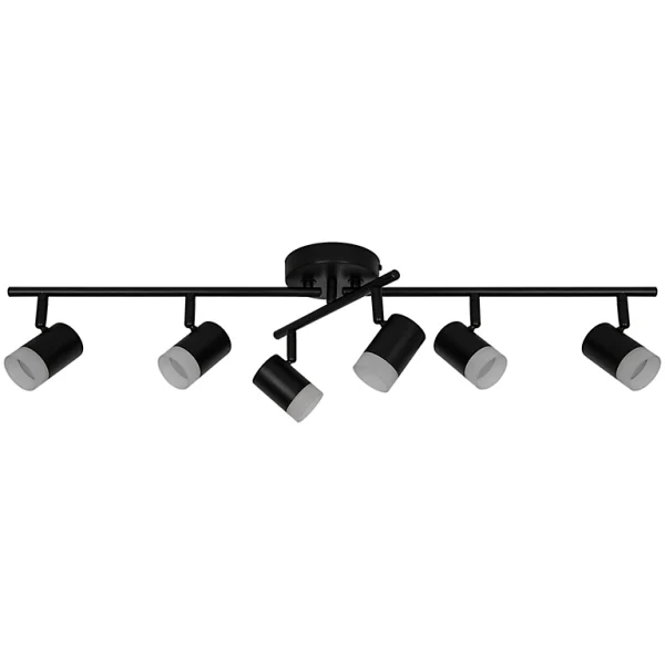 Castorama Réglette Spot LED Intégrée 6 Lumières 350 Lm 19.5 W Blanc Chaud GoodHome Maupin Noir Mat L.80 X L.25 X H.18.5 Cm nouvelle saison 1
